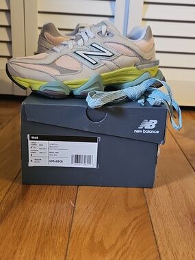 New Balance 9060 Beige Pink with Yellow Accents Sneakers Womens 8 Mens 6 5
